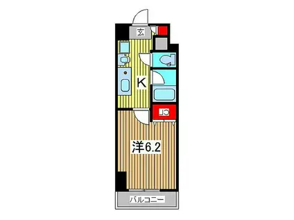ソレアード・シンコ(1K/4階)の間取り写真
