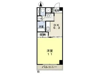 平井マンション奥田(1DK/5階)の間取り写真