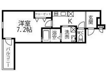 フジパレス都島御幸町V番館(1K/1階)の間取り写真