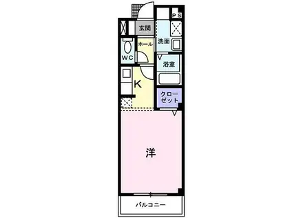 ピュアセルト森尾II(ワンルーム/1階)の間取り写真
