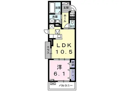 ベルソレイユ(1LDK/3階)の間取り写真