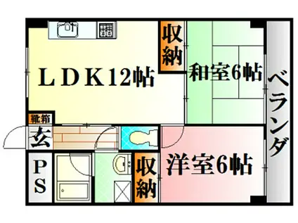ハーシオンフルタII(2LDK/4階)の間取り写真