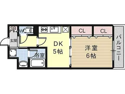 サ・ファミーユ(1DK/3階)の間取り写真