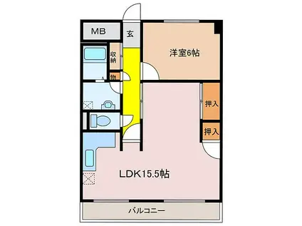 ルーチェSAKAE(1LDK/1階)の間取り写真