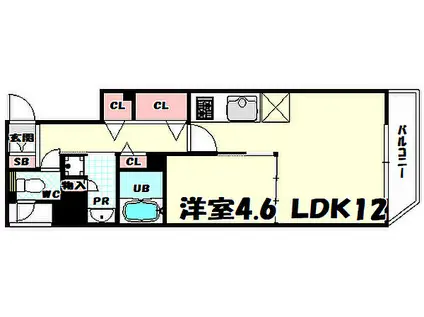 マグノリアトアロード(1LDK/7階)の間取り写真