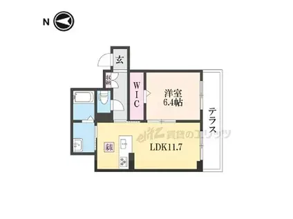 シャーメゾン クオリスタ(1LDK/1階)の間取り写真