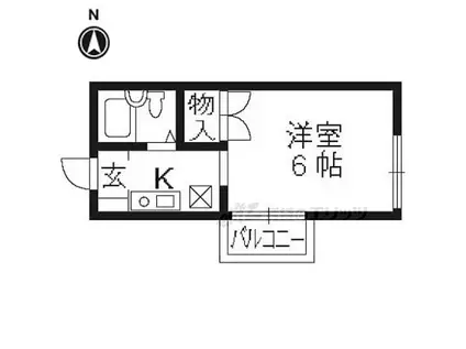 三室戸ハイツ(1K/3階)の間取り写真
