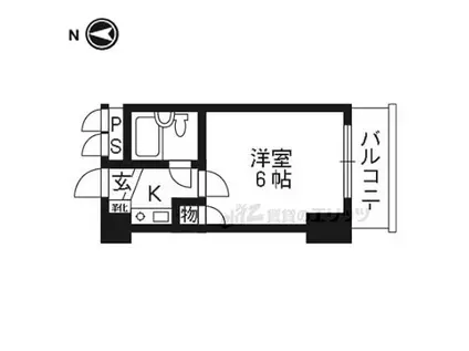 クリサンティヒル山田川(1K/2階)の間取り写真