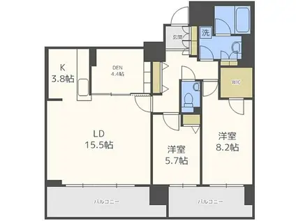 プレミスト円山表参道(3LDK/12階)の間取り写真