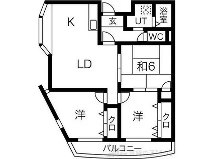 カルム千里山土井(3LDK/1階)の間取り写真