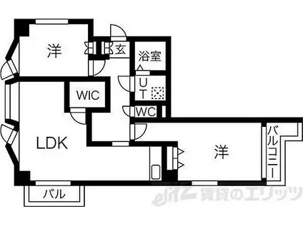 東明マンション江坂II(2LDK/9階)の間取り写真