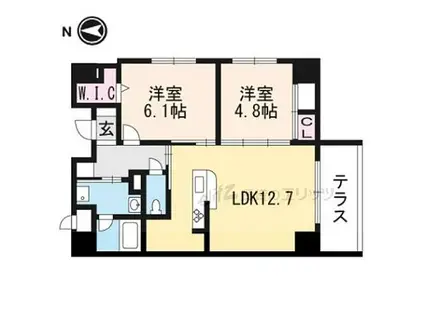 山崎マンション16高槻芥川(2LDK/1階)の間取り写真