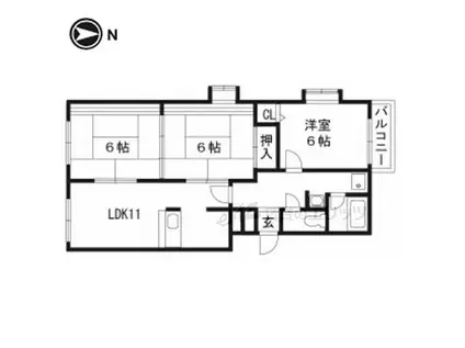 シティーパル南茨木(3LDK/3階)の間取り写真