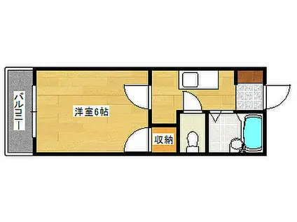 ラ・フォーレ上野(1K/2階)の間取り写真
