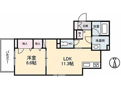 シャーメゾンステージ宇品東(1LDK/3階)の間取り写真