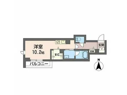 ペルル金屋町(ワンルーム/2階)の間取り写真