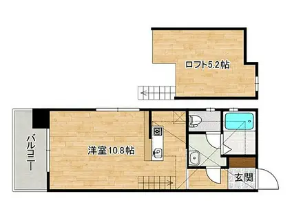 エンバシーコート矢賀(ワンルーム/4階)の間取り写真