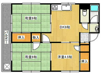 小川マンション(3DK/3階)の間取り写真