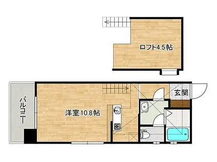 エンバシーコート矢賀(ワンルーム/3階)の間取り写真