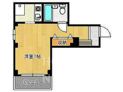 京阪本線 出町柳駅 徒歩14分 5階建 築37年(1K/2階)の間取り写真