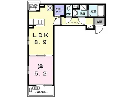 JR可部線 古市橋駅 徒歩5分 3階建 築1年(1LDK/3階)の間取り写真