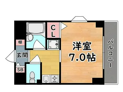 JR東海道・山陽本線 摩耶駅 徒歩4分 4階建 築29年(1K/3階)の間取り写真