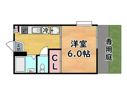阪急神戸本線 六甲駅 徒歩5分 2階建 築40年(1K/1階)の間取り写真