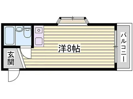 YKハイツ西明石南町(ワンルーム/3階)の間取り写真