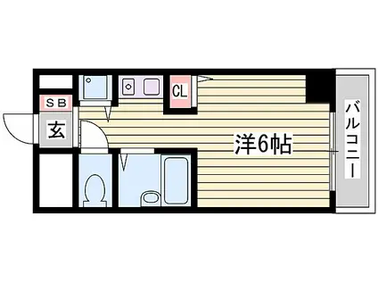 YKハイツ松の内(1K/7階)の間取り写真