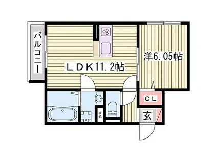 D-ROOM国芳(1LDK/1階)の間取り写真