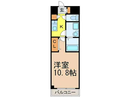 名古屋市営桜通線 瑞穂運動場西駅 徒歩4分 4階建 築17年(1K/4階)の間取り写真