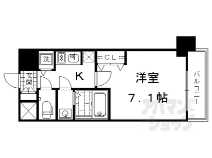 アドバンス京都ソナーレ(1K/4階)の間取り写真