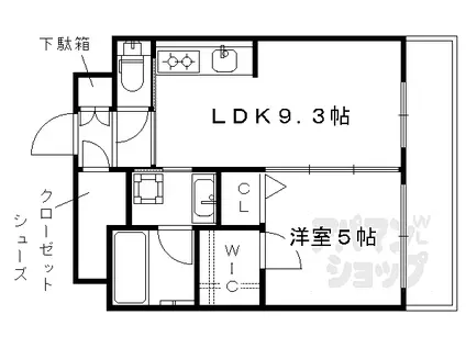 プレサンスロジェ京都西大路五条(1LDK/5階)の間取り写真