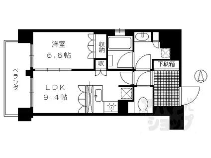 リーガル京都堀川中立売(1LDK/5階)の間取り写真