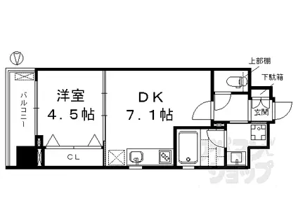 ベラジオ京都七条ウエスト(1DK/2階)の間取り写真