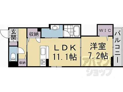 シャーメゾン下京区突抜(1LDK/3階)の間取り写真