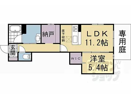 シャーメゾン下京区突抜(1LDK/1階)の間取り写真