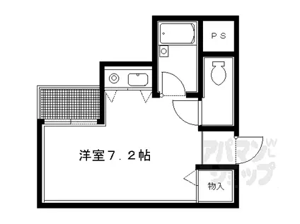 京阪本線 出町柳駅 徒歩20分 3階建 築33年(ワンルーム/2階)の間取り写真