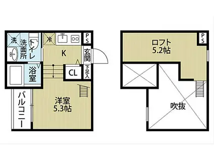 名古屋市営東山線 中村公園駅 徒歩10分 2階建 築9年(1K/1階)の間取り写真