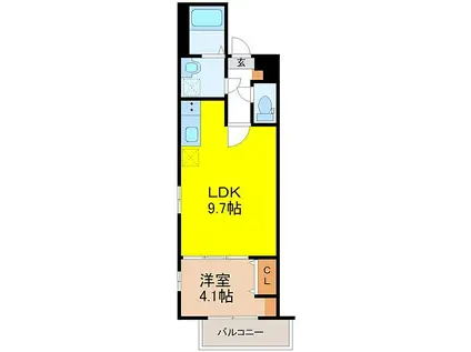 名古屋市営東山線 中村公園駅 徒歩5分 3階建 築1年(1LDK/1階)の間取り写真