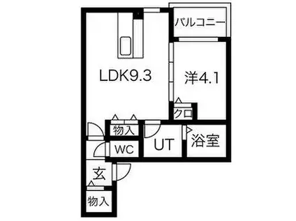 名古屋市営名城線 黒川駅(愛知) 徒歩9分 3階建 築1年(1LDK/2階)の間取り写真