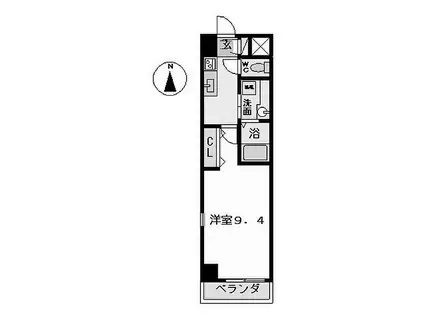 名古屋市営東山線 中村日赤駅 徒歩7分 7階建 築15年(1K/2階)の間取り写真