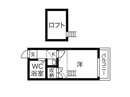名古屋臨海高速あおなみ線 南荒子駅 徒歩5分 2階建 築34年(1K/2階)の間取り写真