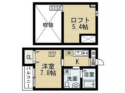 名古屋市営桜通線 太閤通駅 徒歩9分 2階建 築12年(1K/1階)の間取り写真