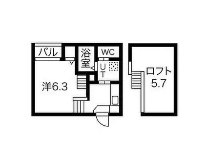 名古屋市営名城線 大曽根駅 徒歩5分 2階建 築11年(1SK/2階)の間取り写真