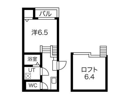 JR東海道本線 尾頭橋駅 徒歩6分 2階建 築12年(1SK/1階)の間取り写真