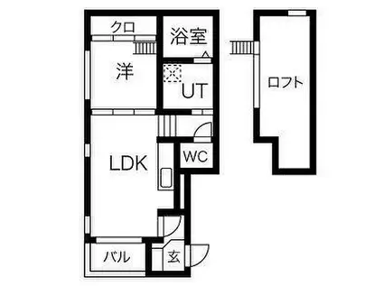 名鉄名古屋本線 山王駅(愛知) 徒歩5分 3階建 築7年(1SLDK/2階)の間取り写真