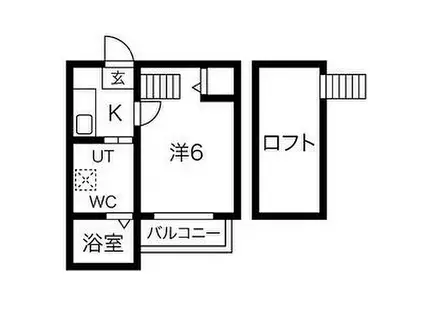 JR東海道本線 名古屋駅 徒歩5分 2階建 築14年(1SK/1階)の間取り写真