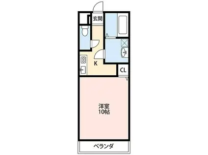 名鉄名古屋本線 男川駅 徒歩16分 2階建 築20年(1K/2階)の間取り写真