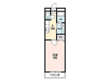 JR東海道本線 幸田駅 徒歩29分 2階建 築17年(1K/1階)の間取り写真